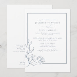 Invitación Boda de código QR en hojas botánicas elegantes mod