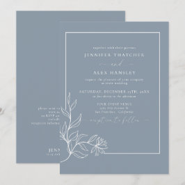 Invitación Boda de código QR en hojas botánicas elegantes mod