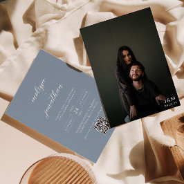 Invitación Boda de código QR en un guión moderno con un color