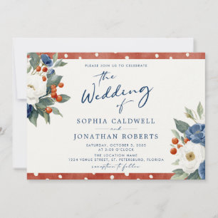 Invitación Boda de código QR floral colorido