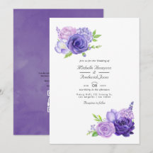 Boda de código QR floral de acuarela ultravioleta