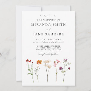 Invitación Boda de código QR floral del Orgullo Lesbiano