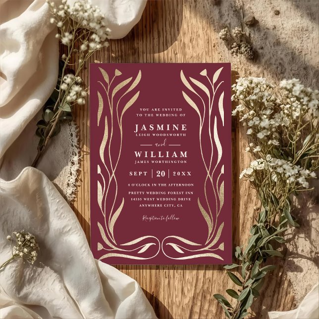 Invitación Boda de código QR floral elegante de lujo boho viñ (Subido por el creador)