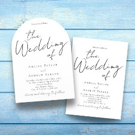 Invitación Boda de código QR fotográfico con guión elegante