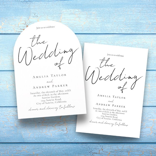 Invitación Boda de código QR fotográfico con guión elegante (Subido por el creador)