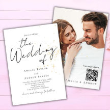 Boda de código QR fotográfico con guión elegante