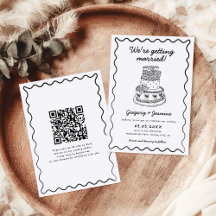 Boda de código QR manuscrito dibujado a mano capri