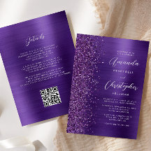 Boda de código QR Metalizado cepillado de púrpura 