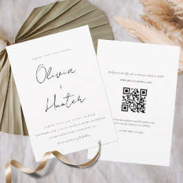 Invitación Boda de código QR minimalista