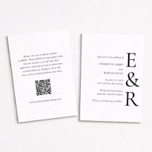 Boda de Código QR Monograma Minimalista Moderno y 
