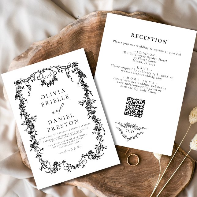 Invitación Boda de código QR negro de All In One Victorian (Subido por el creador)