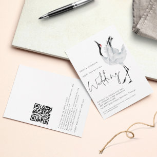 Invitación Boda de código QR para aves de corral minimalistas
