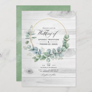 Invitación Boda de código QR para Eucalyptus Barn Country