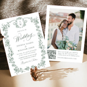 Invitación Boda de código QR para Ornate Grace de Victoria