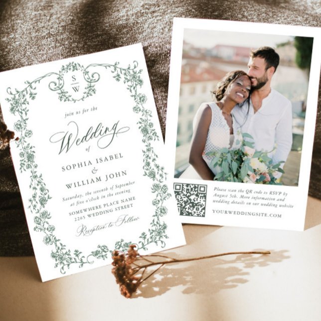 Invitación Boda de código QR para Ornate Grace de Victoria (Subido por el creador)