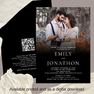 Invitación Boda de código QR para superposición de fotografía