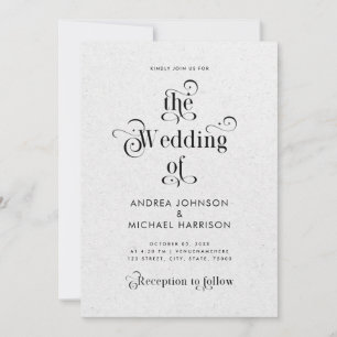 Invitación Boda de código QR para tipografía de color gris kr