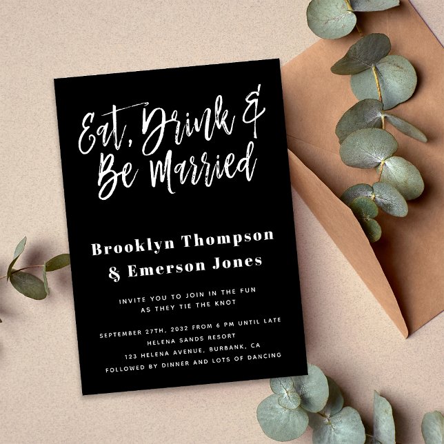 Invitación Boda de código QR para tomar una bebida moderna ca (Subido por el creador)