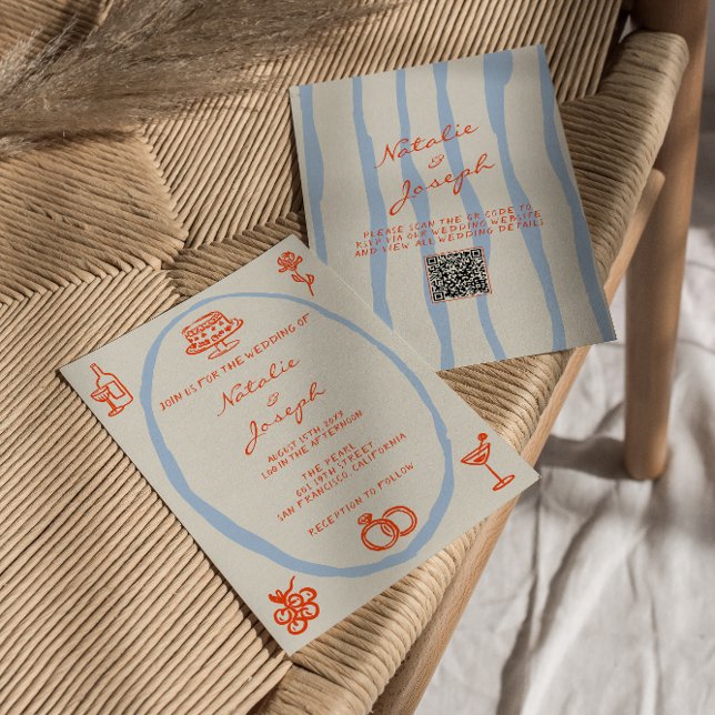 Invitación Boda de código QR pintado a mano con colores (Subido por el creador)
