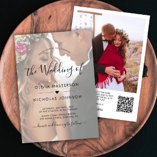 Invitación Boda de código QR por sobreposición de foto de gui