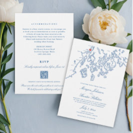 Invitación Boda de código QR "todo en uno" en francés