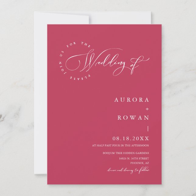 Invitación Boda de código QR Viva Magenta Arch (Anverso)