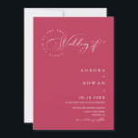 Invitación Boda de código QR Viva Magenta Arch<br><div class="desc">Esta elegante invitación a la boda presenta un diseño refinado con un texto romántico en forma de arco que incluye las palabras "Boda de" elegantemente escritas en la parte superior, añadiendo un toque formal e intemporal a un fondo viva magenta. Combinada con una tipografía serif limpia y un guión escrito...</div>