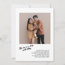 Invitación Boda de código QR y texto fotográfico de personali