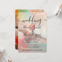 Boda de Colibrí Vibrante Naranja Personalizada