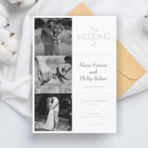 Boda de collage de fotografías Mínimas en Blanco y