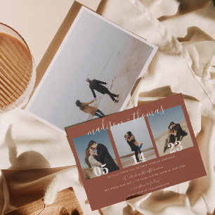 Invitación Boda de Collage de fotos de escritura rústica de t