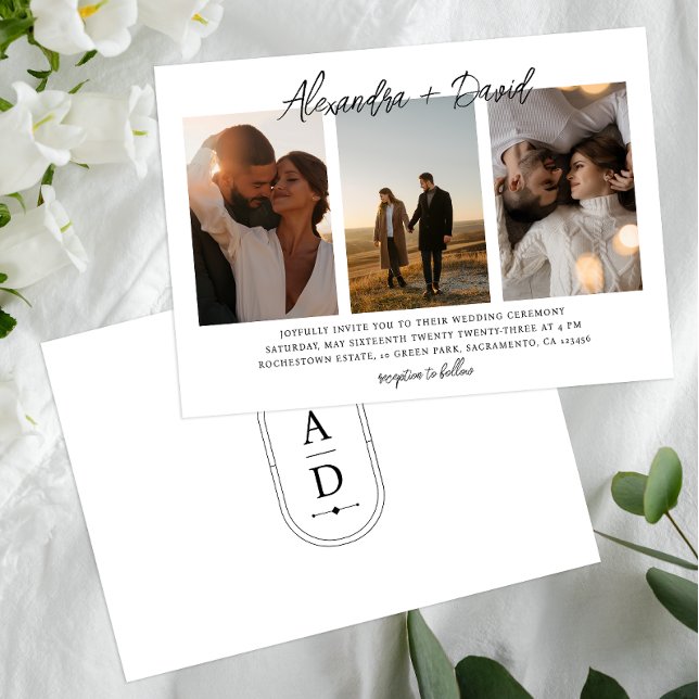 Invitación Boda de Collage de fotos moderno (Subido por el creador)