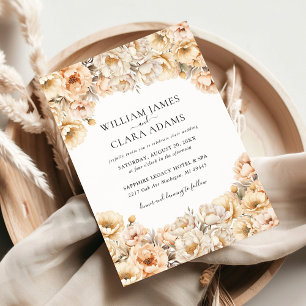 Invitación Boda de color acuático moderno pastel peony Floral