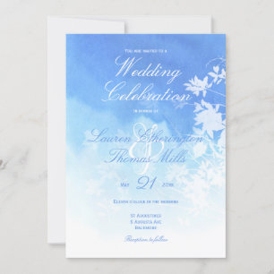 Invitación Boda de color azul delgado