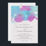Invitación Boda de color azul púrpura violento de los sueños<br><div class="desc">Esta hermosa invitación a la boda presenta un diseño de acuarela etérea pintado a mano en azul,  púrpura y verde verde azulado/menta.</div>