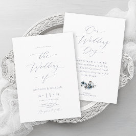 Invitación Boda de color azul turbio