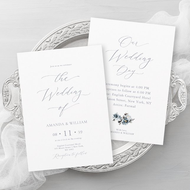 Invitación Boda de color azul turbio (Subido por el creador)