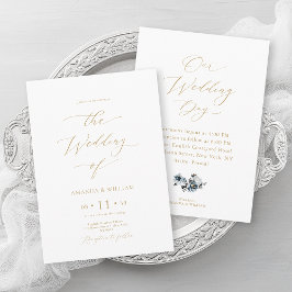 Invitación Boda de color azul turbio