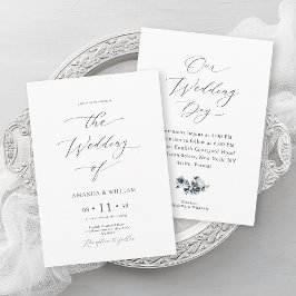 Invitación Boda de color azul turbio