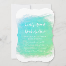 Invitación Boda de color azul y verde de la Serenity