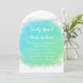 Invitación Boda de color azul y verde de la Serenity