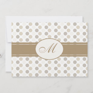 Invitación Boda de color bronceado y blanco con monograma