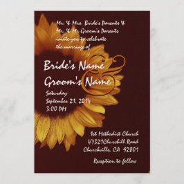 Invitación Boda de color chocolate con crema metálica Premium