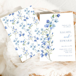 Invitación Boda de color de agua azul turbio