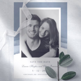 Invitación Boda de color de agua de color azul oscuro de piza