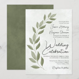 Invitación Boda de color de agua de escritura moderna para la