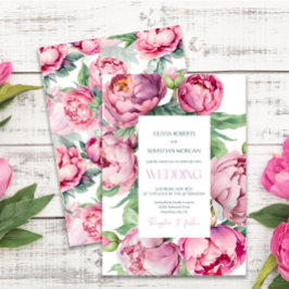 Invitación Boda de color de agua de los pueblos rosados de Ru