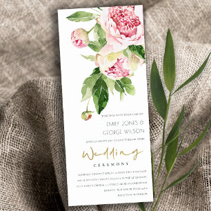 INVITACIÓN BODA DE COLOR DE AGUA DE PEONY FLORAL VERDE DE RUB