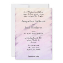 Boda de color de agua floral de color crema morado