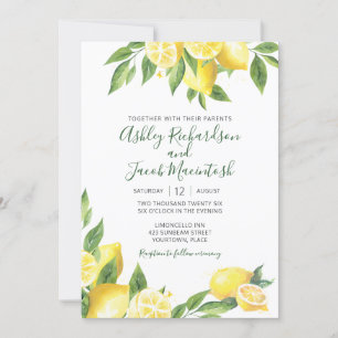 Invitación Boda de color de agua limón